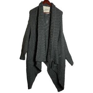 Abercrombie and Fitch Chunky Knit Waterfall Open Front Gray Dolman Cardigan M L
